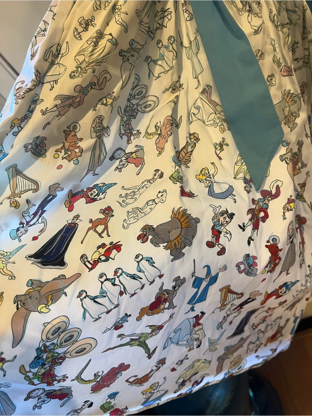 Disney Dress Shop Light Blue & White Character Print Dress with Bow - Picture 4 of 6
